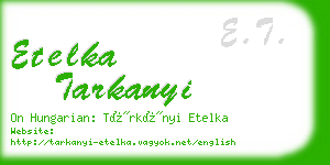 etelka tarkanyi business card